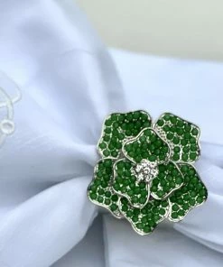 TRISH SCULLY Napkin Rings LA FLEUR VERTE SET OF 2