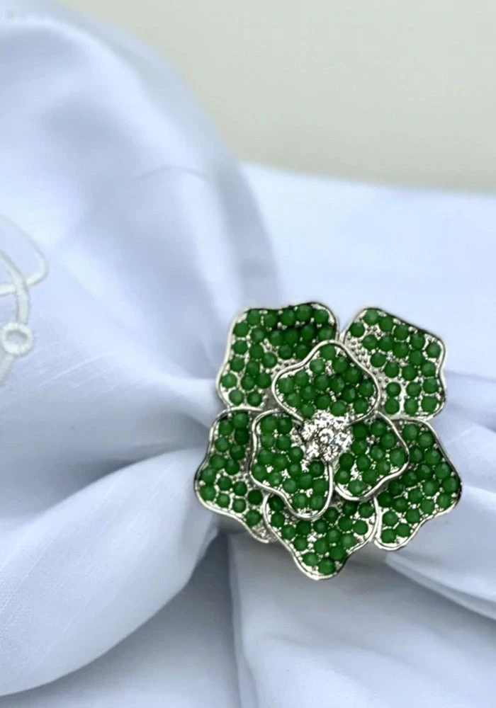 TRISH SCULLY Napkin Rings LA FLEUR VERTE SET OF 2 2 TRISH SCULLY Napkin Rings LA FLEUR VERTE SET OF 2