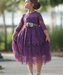 TRISH SCULLY HOME BELLA RAFAELA DRESS & BELT SET HYACINTH GIRLS