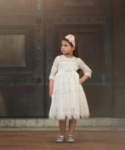 TRISH SCULLY HOME BELLA RAFAELA DRESS & BELT SET- ANTIQUE WHITE GIRLS 14 TRISH SCULLY HOME BELLA RAFAELA DRESS & BELT SET- ANTIQUE WHITE GIRLS