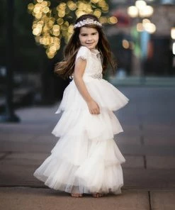 TRISH SCULLY HOME Shop All Girls Apparel ARIANA GOWN WHITE