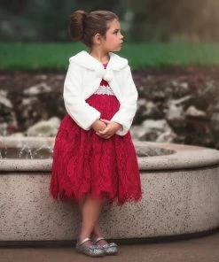 TRISH SCULLY HOME BELLA RAFAELA DRESS & BELT SET-CRIMSON