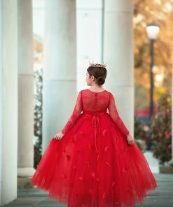 TRISH SCULLY HOME MARIPOSA GOWN CRIMSON GIRLS