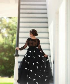 TRISH SCULLY HOME MARIPOSA GOWN BLACK & WHITE GIRLS