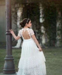 TRISH SCULLY HOME MEGHAN GOWN WHITE