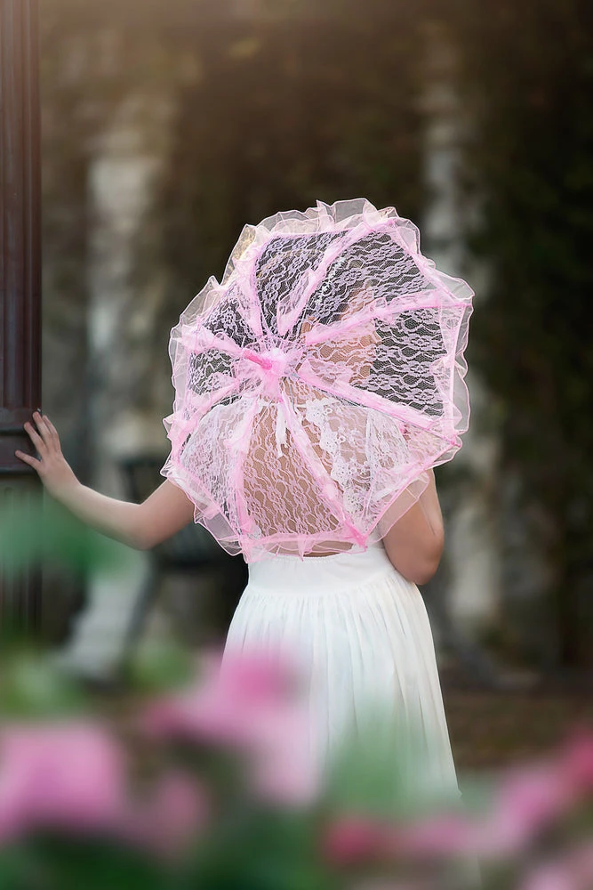 TRISH SCULLY HOME PIPER LACE PARASOL PINK 3 TRISH SCULLY HOME PIPER LACE PARASOL PINK