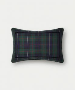 TRISH SCULLY HOME BLACK WATCH TARTAN BOLSTER PILLOW