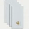 TRISH SCULLY HOME ITALIAN LINEN BEE EMBROIDERED NAPKIN SET OF 4