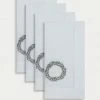 TRISH SCULLY HOME ITALIAN LINEN WREATH EMBROIDERED NAPKIN, SET OF 4 2 TRISH SCULLY HOME ITALIAN LINEN WREATH EMBROIDERED NAPKIN, SET OF 4