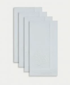 TRISH SCULLY HOME ITALIAN LINEN EMBROIDERY NAPKIN, SET OF 4