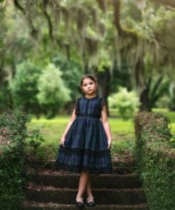 TRISH SCULLY GIRLS EVERLY DRESS HUNTING STEWART TARTAN