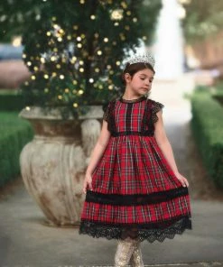 TRISH SCULLY GIRLS EVERLY DRESS STEWART TARTAN