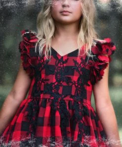 TRISH SCULLY BIANCA DRESS RED & BLACK BUFFALO CHECK SALE 9 TRISH SCULLY BIANCA DRESS RED & BLACK BUFFALO CHECK SALE