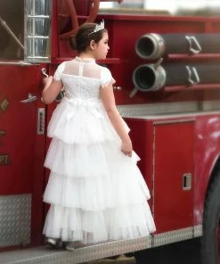 TRISH SCULLY HOME Shop All Girls Apparel ARIANA GOWN WHITE