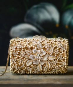 TRISH SCULLY FLOR DE ORO JEWELED CLUTCH Handbags