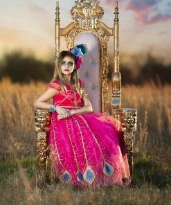 TRISH SCULLY HOME PEACOCK PRINCESS GOWN FUCHSIA