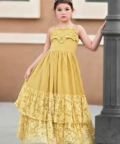 TRISH SCULLY ALEXANDRA MAXI DRESS MUSTARD