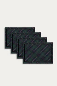 TRISH SCULLY BLACK WATCH TARTAN PLACEMAT SET OF 4 HOME