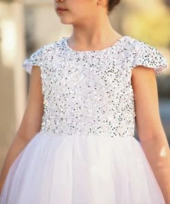 TRISH SCULLY GIRLS DELILAH DRESS WHITE