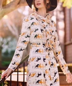 TRISH SCULLY LEA BUTTON DOWN MAXI DRESS EQUESTRIAN PRINT 13 TRISH SCULLY LEA BUTTON DOWN MAXI DRESS EQUESTRIAN PRINT