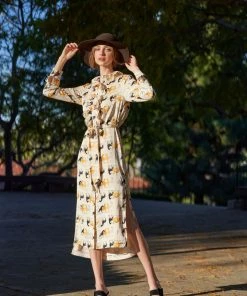 TRISH SCULLY LEA BUTTON DOWN MAXI DRESS EQUESTRIAN PRINT 19 TRISH SCULLY LEA BUTTON DOWN MAXI DRESS EQUESTRIAN PRINT