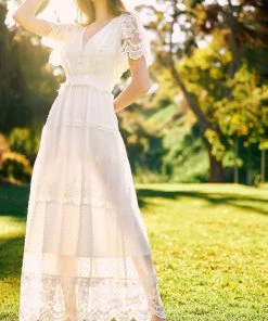 TRISH SCULLY MARJORIE MAXI DRESS WHITE WOMEN