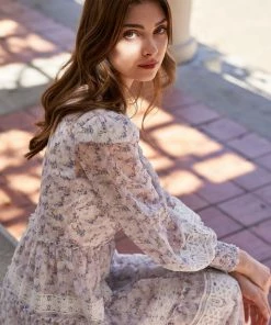 TRISH SCULLY SOFIA MAXI DRESS LAVENDER FLORAL