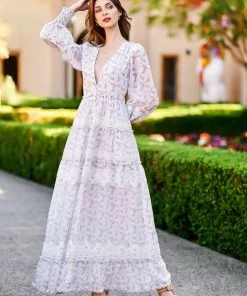 TRISH SCULLY SOFIA MAXI DRESS LAVENDER FLORAL