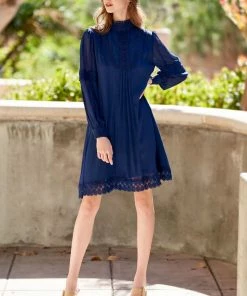 TRISH SCULLY HOME THEODORA SHIFT DRESS NAVY BLUE