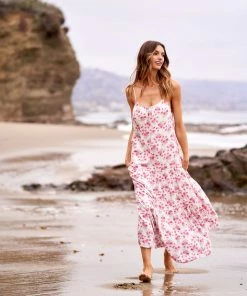 TRISH SCULLY WOMEN ALEXA MAXI DRESS PINK FLORAL
