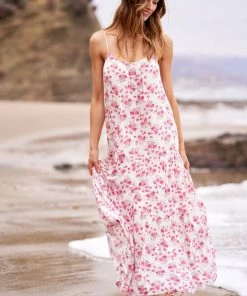 TRISH SCULLY WOMEN ALEXA MAXI DRESS PINK FLORAL