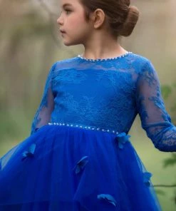 TRISH SCULLY HOME GIRLS MARIPOSA GOWN ROYAL BLUE