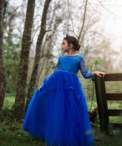 TRISH SCULLY HOME GIRLS MARIPOSA GOWN ROYAL BLUE