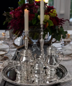 TRISH SCULLY SILVER PLATED 4PC. BALMORAL COFFEE/TEA SERVICE