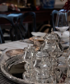 TRISH SCULLY SILVER PLATED 4PC. BALMORAL COFFEE/TEA SERVICE