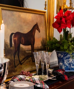 TRISH SCULLY HOME GLEN PLAID APPETIZER PLATES-4PC. SET