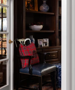 TRISH SCULLY ROYAL STEWART TARTAN EMBROIDERED PILLOW CASE HOME