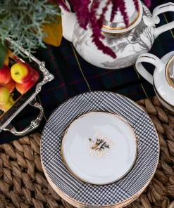 TRISH SCULLY HOME GLEN PLAID APPETIZER PLATES-4PC. SET