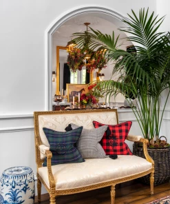 TRISH SCULLY HOME GLEN PLAID TASSEL PILLOW CASE