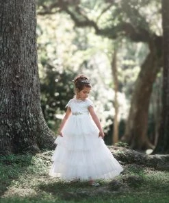 TRISH SCULLY HOME Shop All Girls Apparel ARIANA GOWN WHITE