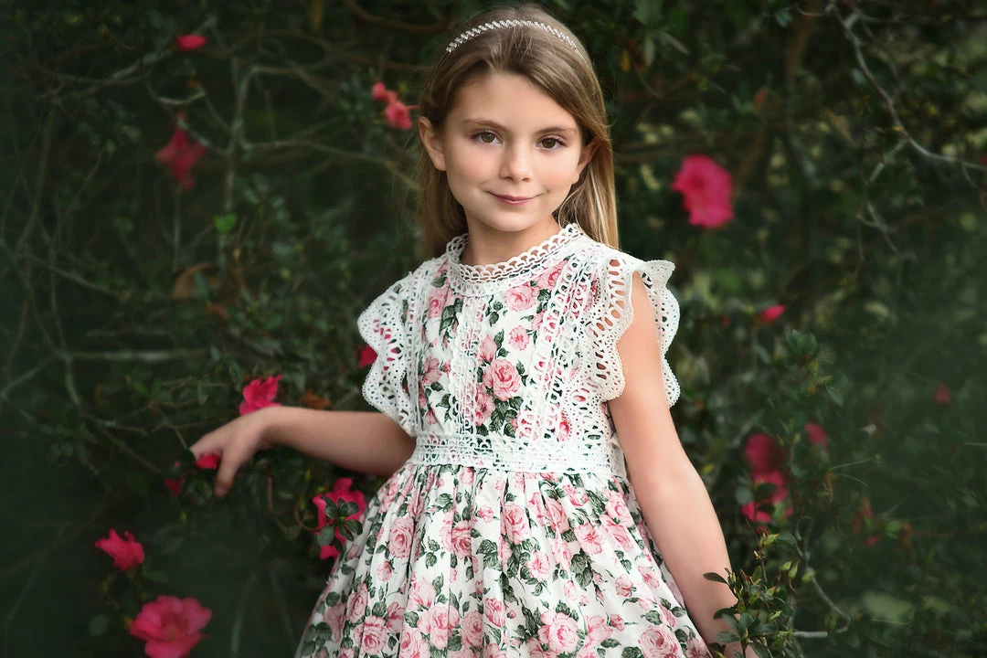 TRISH SCULLY EVERLY DRESS PINK FLORAL GIRLS 4 TRISH SCULLY EVERLY DRESS PINK FLORAL GIRLS