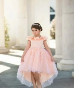 TRISH SCULLY HOME BELLE GOWN PEACHY PINK GIRLS