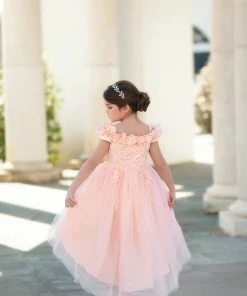 TRISH SCULLY HOME BELLE GOWN PEACHY PINK GIRLS