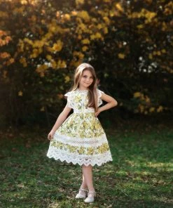 TRISH SCULLY GIRLS EVERLY DRESS YELLOW FLORAL