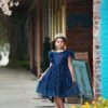 TRISH SCULLY MILLY DRESS SPARKLE NAVY GIRLS