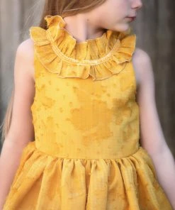 TRISH SCULLY GIRLS JOELLE DRESS MUSTARD