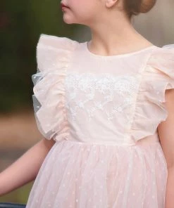 TRISH SCULLY GIRLS CAROLINA DRESS PINK