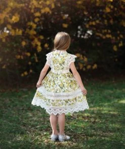 TRISH SCULLY GIRLS EVERLY DRESS YELLOW FLORAL