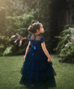 TRISH SCULLY ARIANA GOWN & BELT SET NAVY