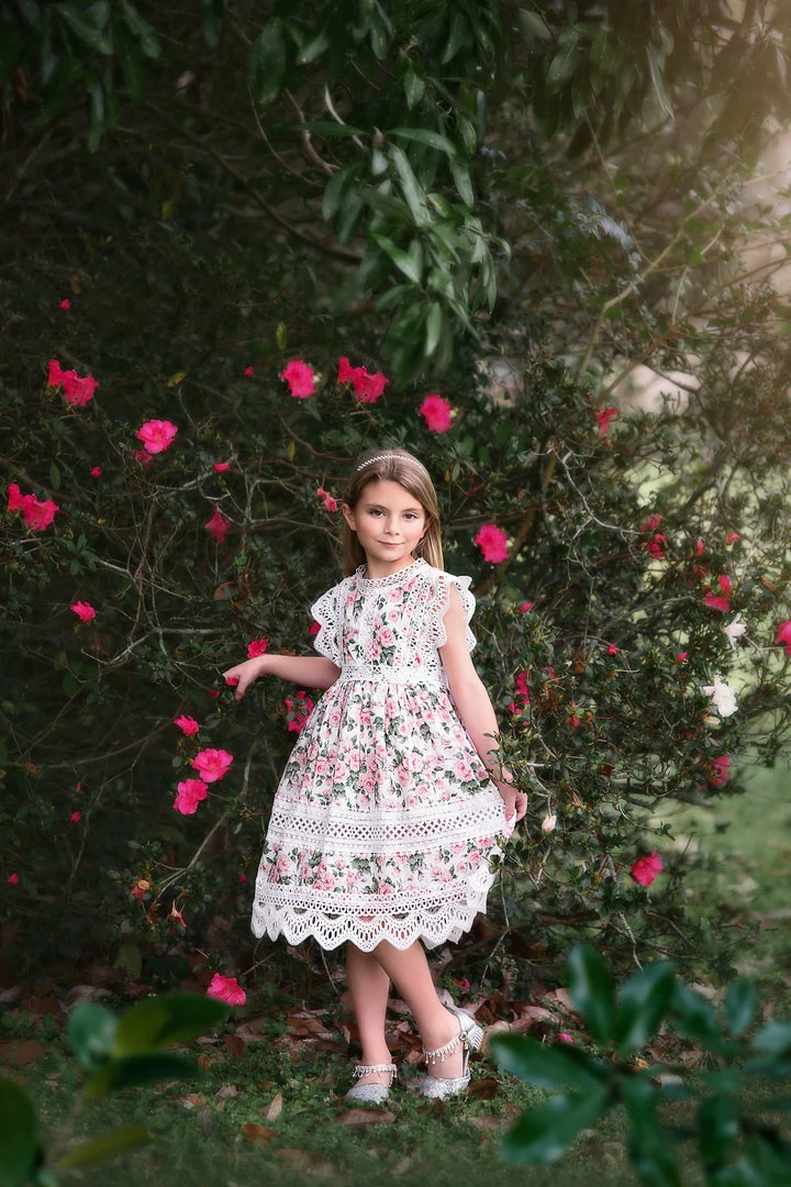 TRISH SCULLY EVERLY DRESS PINK FLORAL GIRLS 3 TRISH SCULLY EVERLY DRESS PINK FLORAL GIRLS